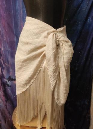 Оригинальная "завязанная" юбка с бахромой в стиле бохо шик гетсби рюмльстон4 фото