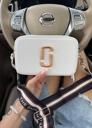 Женская сумка marc jacobs logo white марк джейкоб белая 00573 фото