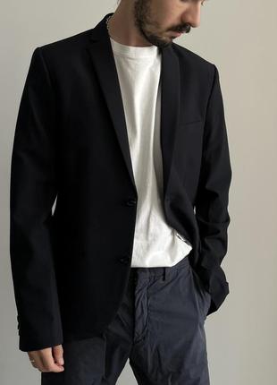 Samsoe samsoe датський дизайн преміум сучасний цікавий сучасний фактурний блейзер піджак неві оригінал вовна шерсть новий дорогий гарний