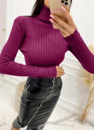 Гольф водолазка ткань: ангора-рубчик с ворсом цвета: марсала, темно-синий, ментол,...