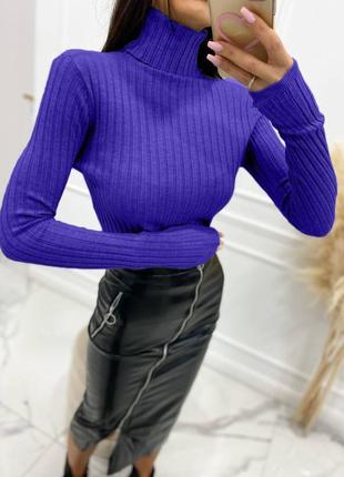 Гольф водолазка ткань: ангора-рубчик с ворсом цвета: марсала, темно-синий, ментол,...