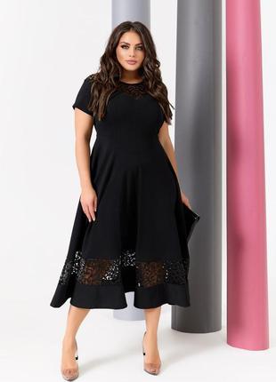 Нарядное платье с кружевами французской длины
ткань: креп-дайвинг, вышивка на сетке

цвета: черный, хаки, марсала, горчица7 фото