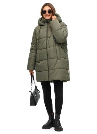 Зимняя женская удлиненная куртка пуховик  в 6 цветах размер:42 44 46 48 50 522 фото