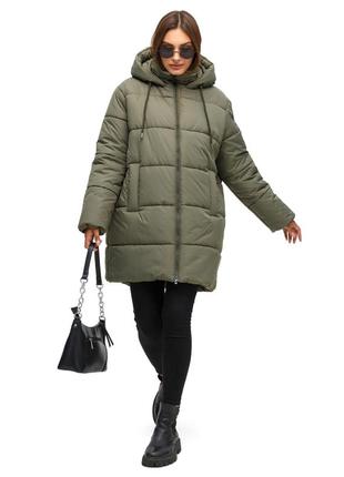 Зимняя женская удлиненная куртка пуховик  в 6 цветах размер:42 44 46 48 50 525 фото