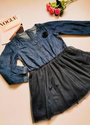 Стильное джинсовое платье для девочки 98 см