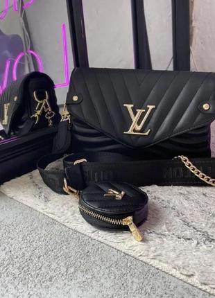 Сумка vuitton new wave multi pochette black 2
