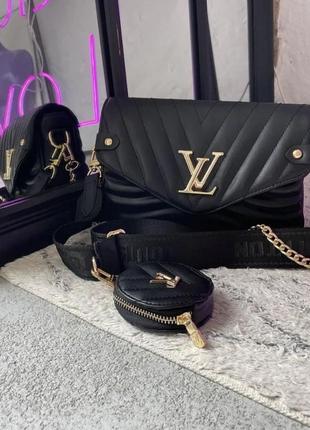 Сумка vuitton new wave multi pochette black2 фото