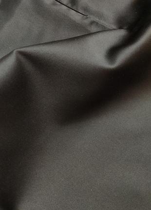 Шикарна атласна спідниця чорна спідниця міді3 фото