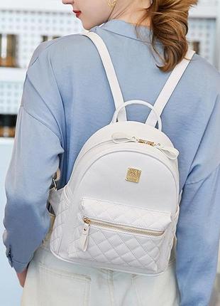 Жіночий стьобаний рюкзак міський, прогулянковий рюкзачок якісний3 фото