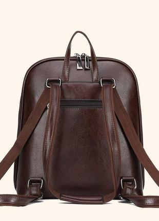 Стильный женский городской рюкзак сумка 2 в 1. качественный рюкзачек сумочка черный коричневый5 фото