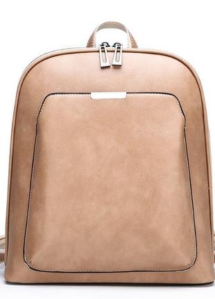 Стильный женский городской рюкзак сумка 2 в 1. качественный рюкзачек сумочка черный коричневый4 фото