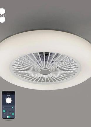 Люстра світлодіодна з вентилятором luminaria fan one 80w+35w r-app 550x185 white 220v ip20 з пультом дк