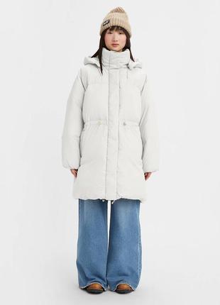 Длинный пуховик куртка пуфер levi's xl bubble puffer jacket2 фото