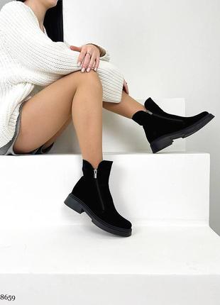 Жіночі зимові/демі шкіряні та замшеві черевики6 фото