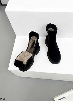 Жіночі зимові/демі шкіряні та замшеві черевики7 фото