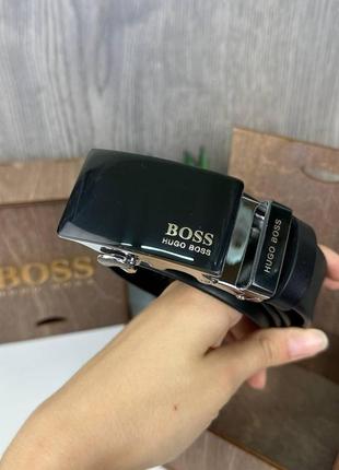 Мужской кожаный ремень автомат черный