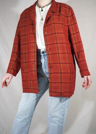 Льняний вінтажний піджак в клітинку сорочка рубашка stmichael6 фото