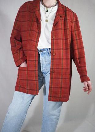 Льняний вінтажний піджак в клітинку сорочка рубашка stmichael7 фото