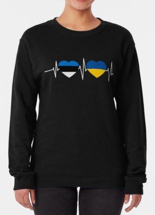 Свитшот толстовка унисекс с патриотическим принтом estonya ukraine эстония украина5 фото