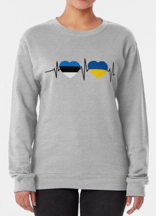 Свитшот толстовка унисекс с патриотическим принтом estonya ukraine эстония украина6 фото