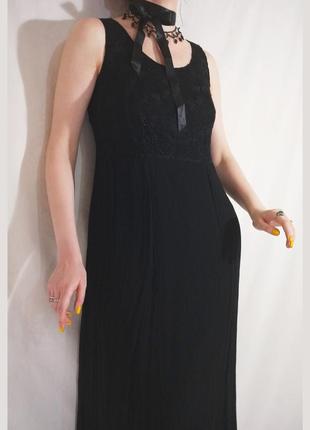 Винтажное длинное черное вечернее платье с вышивкой dorothy perkins винтаж ретро4 фото