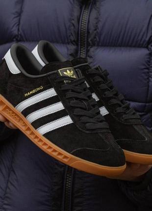 Кросівки adidas hamburg black brown, адідас гамбург, чорні, в'єтнам, 40-45