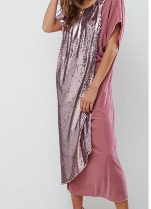 Розкішна сукня плаття р. xs, s, м asos пайєтки оксамит велюр