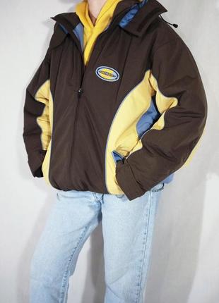 Тепла зимова куртка спортивного бренду rucanor гірськолижна куртка пуффер спортивна вінтаж ретро олдскул1 фото