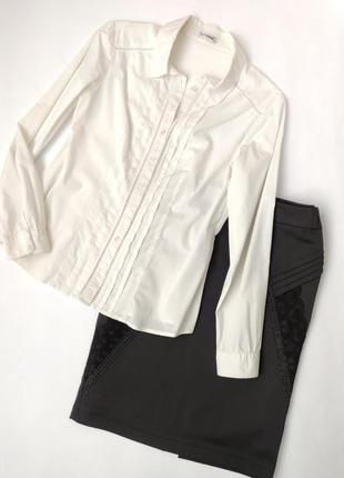 Стильна біла блуза біла бавовняна сорочка блузка довгий рукав 38/m #розвантажуюсь3 фото