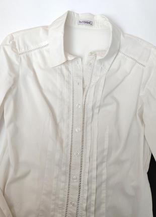 Стильна біла блуза біла бавовняна сорочка блузка довгий рукав 38/m #розвантажуюсь5 фото