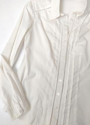 Стильна біла блуза біла бавовняна сорочка блузка довгий рукав 38/m #розвантажуюсь6 фото