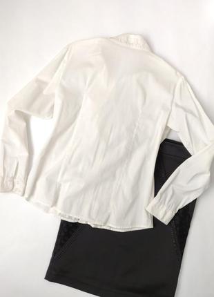 Стильна біла блуза біла бавовняна сорочка блузка довгий рукав 38/m #розвантажуюсь4 фото