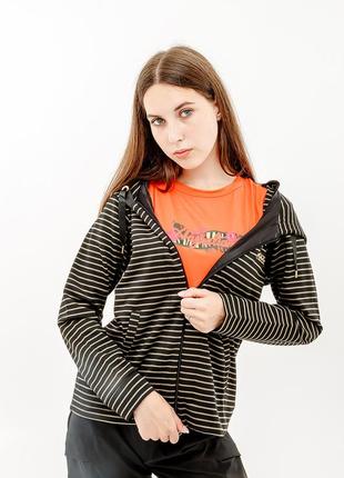 Жіноча толстовка australian stripes hoodie polyviscosa jacket різнокольоровий 2xl (7dlsdgc0010-003 2xl)