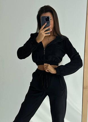 Жіночий плюшевий велюровий костюм