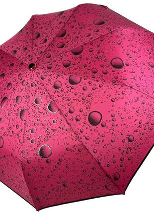 Жіноча напівавтоматична парасоля на 9 спиць антивітер з бульбашками від toprain, яскраво-рожевий, tr0541-7