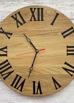 Настенные часы из натурального дерева римские цифры, диаметр 38см