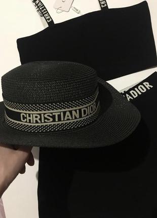 Шляпа от солнца панама christian dior шляпка брендовая бренд диор женская3 фото