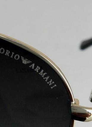 Очки в стиле emporio armani  капли унисекс солнцезащитные линзы темно серые поляризированые10 фото