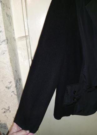 Шерстяной-100%,чёрный,офисный жакет-пиджак с карманами,большого размера,германия7 фото