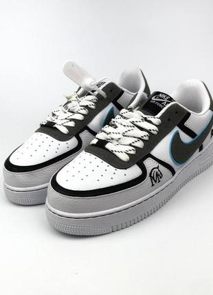 Nike air force 1 white&grey mustang1 фото