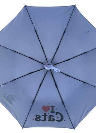 Детский складной зонт для девочек и мальчиков на 8 спиц "i♥cats" с кошками от фирмы toprain, голубой 02089-33 фото