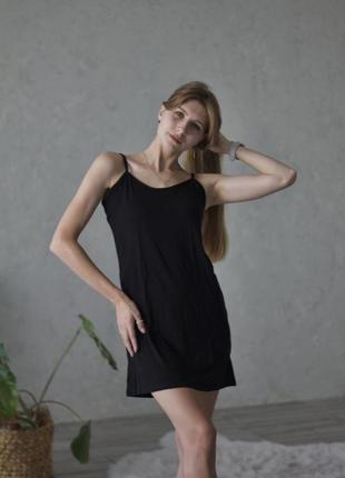 Женская ночная рубашка с вискозы s-m черная2 фото