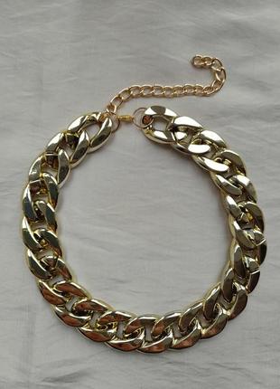 Крупная цепь  цепочка колье ожерелье чокер1 фото
