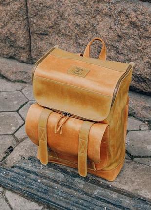 Рюкзак из винтажной кожи для ноутбука 15 дюймов4 фото