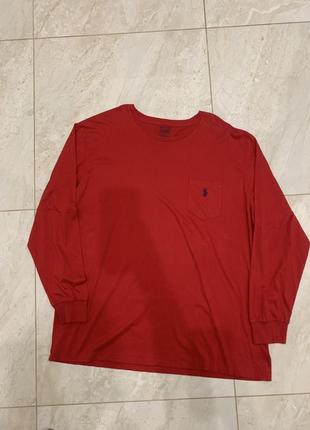 Лонгслив кофта свитер тонкий polo ralph lauren красный мужской7 фото