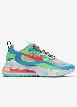 Кроссовки женские nike air max 270 react blue lagoon , голубые, найк аир макс реакт