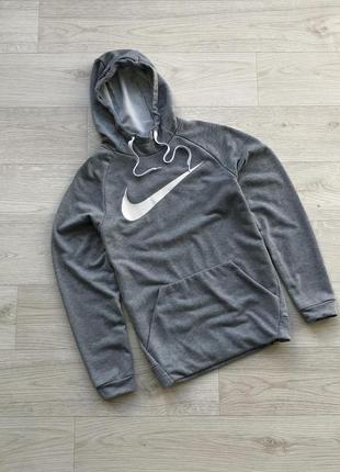 Круте худі, пуловер nike swoosh training dry-fit  hoodie grey толстовка2 фото