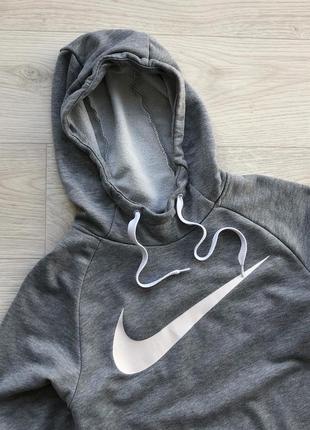 Круте худі, пуловер nike swoosh training dry-fit  hoodie grey толстовка4 фото