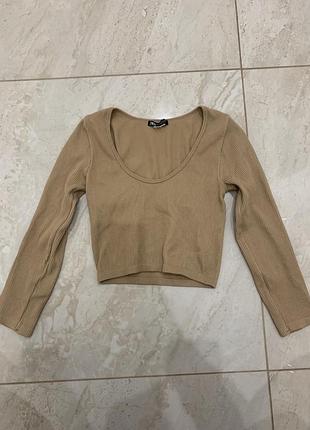 Топ zara в рубрик бежевый женский