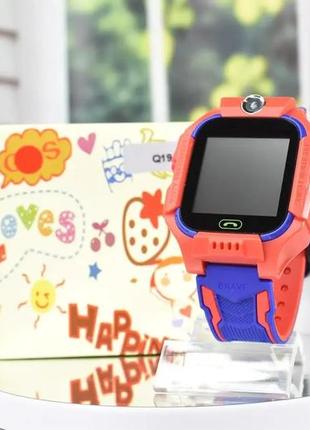 Дитячий смарт годинник baby watch q19 gps трекер red, часы детские с новигатором3 фото